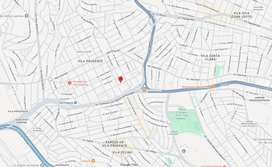Mapa da região da Vila Prudente